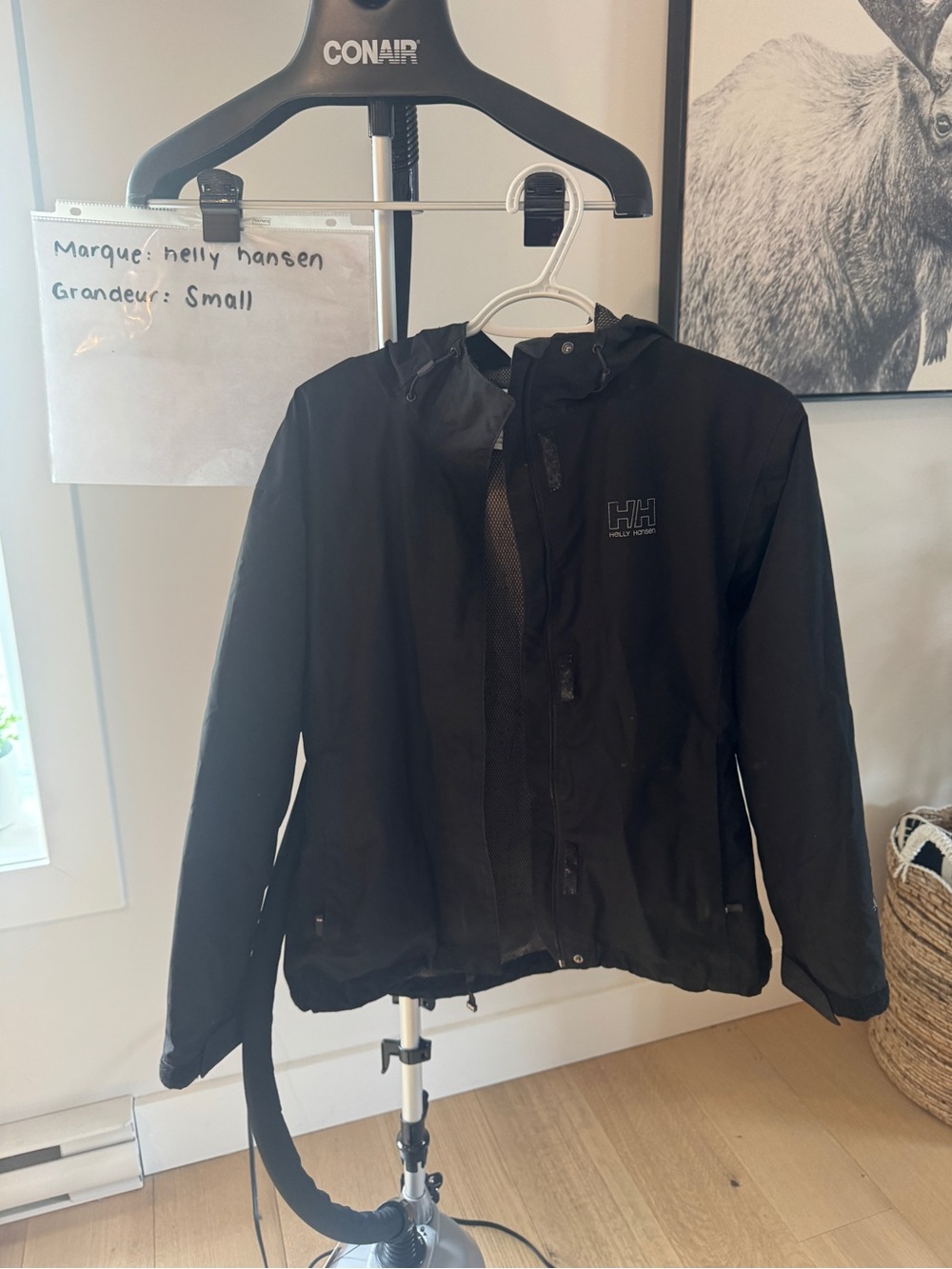Helly Hansen Black Hooded Windbreaker with Mesh Lining